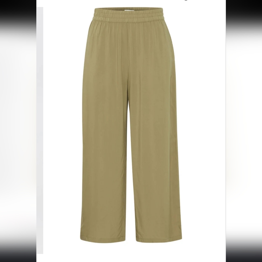 B. Young | Joella Crop Pants 100% Viscose Elastic Waist Pockets - size S